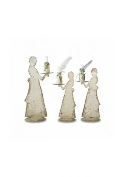 Brandneu ✨ LOBERON Kerzenständer 3er Set Chanler Antikweiß ✔️