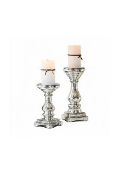 Bester Verkauf 😍 LOBERON Kerzenständer 2er Set Heloise Antiksilber 😀