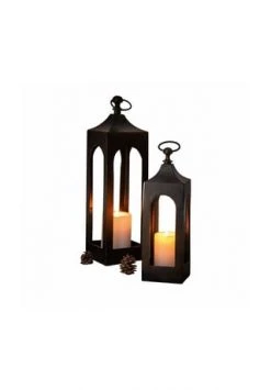 Angebote ✔️ LOBERON Laterne 2er Set Bigarré Antikgrau ✔️