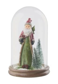 Budget ⭐ GALERIA Home Glaskuppel "Santa", 19 Cm GRÜN/ HOLZ ✨