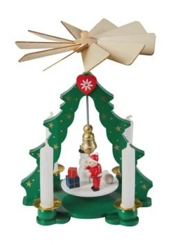 Rabatt 🎉 GALERIA Home Holz-Pyramide, 4 Kerzenhalter GRÜN ✔️