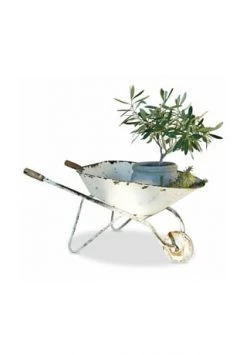 Am billigsten 🧨 LOBERON Deko-Schubkarre Padoux Antikweiß Antikweiß 🧨