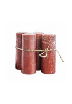 Billig ❤️ LOBERON Kerze 4er Set Homel Rostrot Rostrot ✨