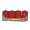 Coupon 🤩 Steinhart KERZEN Stumpenkerze "Starlight", 4er-Pack, 7,5 Cm Altrot 💯