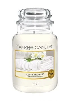 Rabatt 🤩 YANKEE CANDLE® Duftkerze "Fluffy Towels" WEISS ✔️