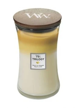 Budget 🤩 YANKEE CANDLE® WoodWick - Duftkerze "Trilogy Fruits Of ☀️ Summer", 609,5 G Beige/ Gelb ✨