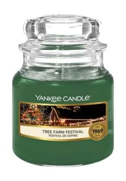 Brandneu 🔥 YANKEE CANDLE® Duftkerze "Tree Farm Festival", 104 G Dunkelgrün 🎉