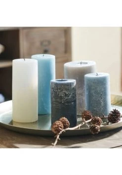 Auslauf 😀 LOBERON Kerze 5er Set Panagra Blau/grau Blau/grau 🌟 -dekoartikel Verkaufsladen unnamed file 715