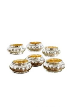 Großhandel 🛒 LOBERON Windlicht 6er Set Micina Silber ⌛