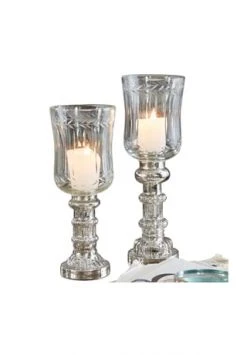 Angebote 👏 LOBERON Windlicht 2er Set Ely Klar/silber 🎉