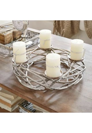 Auslauf ❤️ LOBERON Kerzenkranz Coldfield Silber 😉 3 Auslauf ❤️ LOBERON Kerzenkranz Coldfield Silber 😉 – Bild 3