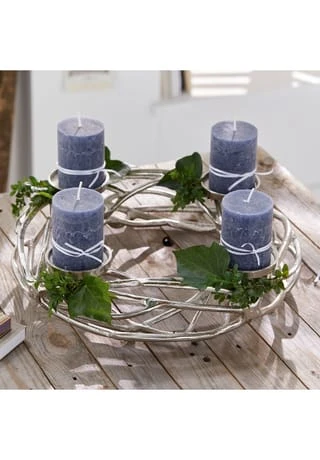 Auslauf ❤️ LOBERON Kerzenkranz Coldfield Silber 😉 4 Auslauf ❤️ LOBERON Kerzenkranz Coldfield Silber 😉 – Bild 4