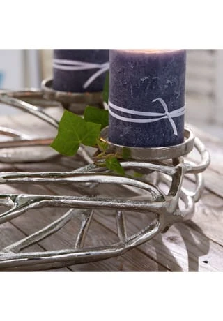 Auslauf ❤️ LOBERON Kerzenkranz Coldfield Silber 😉 5 Auslauf ❤️ LOBERON Kerzenkranz Coldfield Silber 😉 – Bild 5